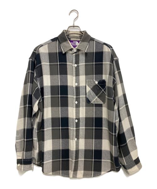 THE NORTHFACE PURPLELABEL（ザ・ノースフェイス パープルレーベル）THE NORTHFACE PURPLELABEL (ザ・ノースフェイス パープルレーベル) Flannel Plaid Field Shirt グレー サイズ:Mの古着・服飾アイテム