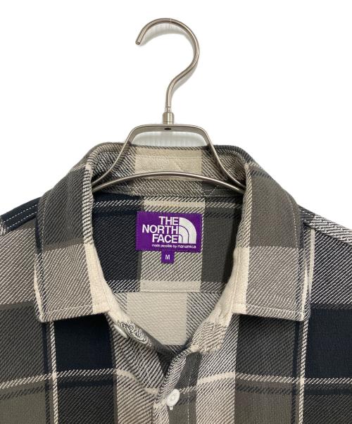 THE NORTHFACE PURPLELABEL（ザ・ノースフェイス パープルレーベル）THE NORTHFACE PURPLELABEL (ザ・ノースフェイス パープルレーベル) Flannel Plaid Field Shirt グレー サイズ:Mの古着・服飾アイテム