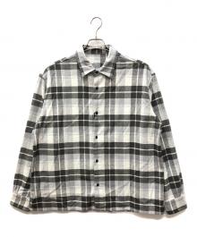 A.PRESSE（アプレッセ）の古着「Vintage Cotton Silk Nep Twill Check Shirts」｜グレー×ホワイト
