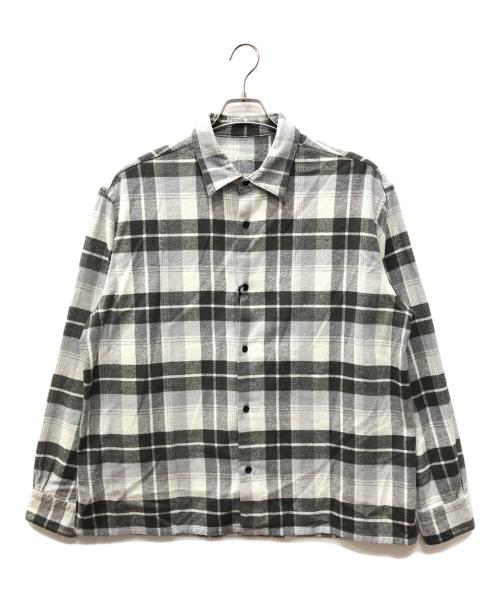 A.PRESSE（アプレッセ）A.PRESSE (アプレッセ) Vintage Cotton Silk Nep Twill Check Shirts グレー×ホワイト サイズ:2の古着・服飾アイテム