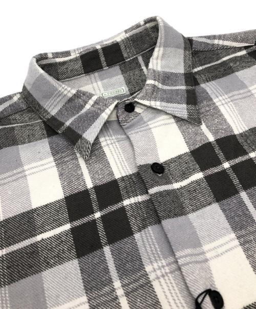 A.PRESSE（アプレッセ）A.PRESSE (アプレッセ) Vintage Cotton Silk Nep Twill Check Shirts グレー×ホワイト サイズ:2の古着・服飾アイテム