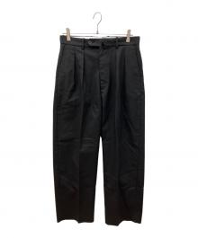 STEVEN ALAN（スティーブンアラン）の古着「ホップサック インツープリーツ ドレストラウザーズ」｜ブラック