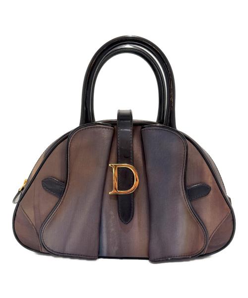 Christian Dior（クリスチャン ディオール）Christian Dior (クリスチャン ディオール) Double-saddle handbag/ダブルサドルハンドバッグ ブラウンの古着・服飾アイテム