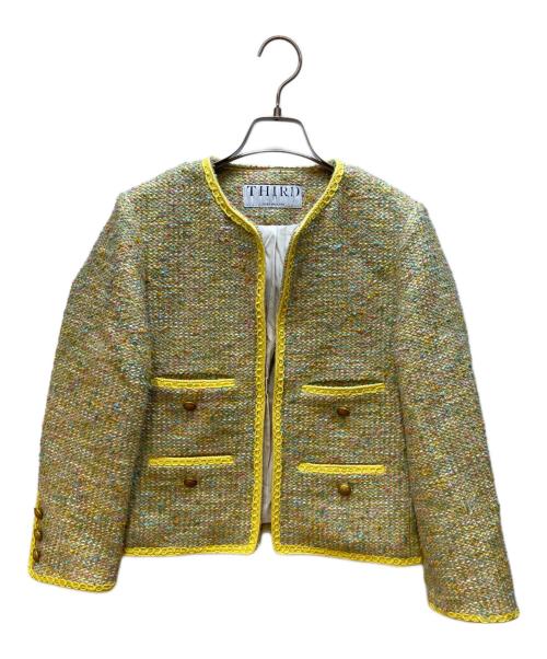 THIRD MAGAZINE（サードマガジン）THIRD MAGAZINE (サードマガジン) ファンシーツイードジャケット イエロー サイズ:9の古着・服飾アイテム
