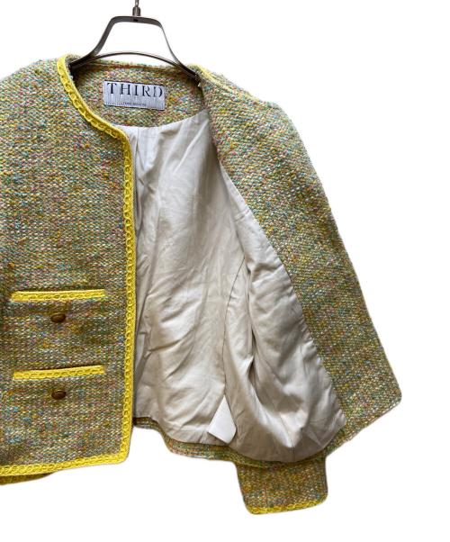 THIRD MAGAZINE（サードマガジン）THIRD MAGAZINE (サードマガジン) ファンシーツイードジャケット イエロー サイズ:9の古着・服飾アイテム