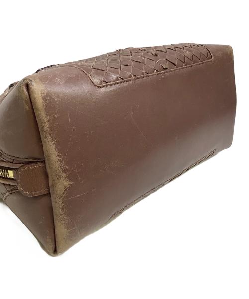 BOTTEGA VENETA（ボッテガベネタ）BOTTEGA VENETA (ボッテガベネタ) イントレチャートハンドバッグ ブラウンの古着・服飾アイテム