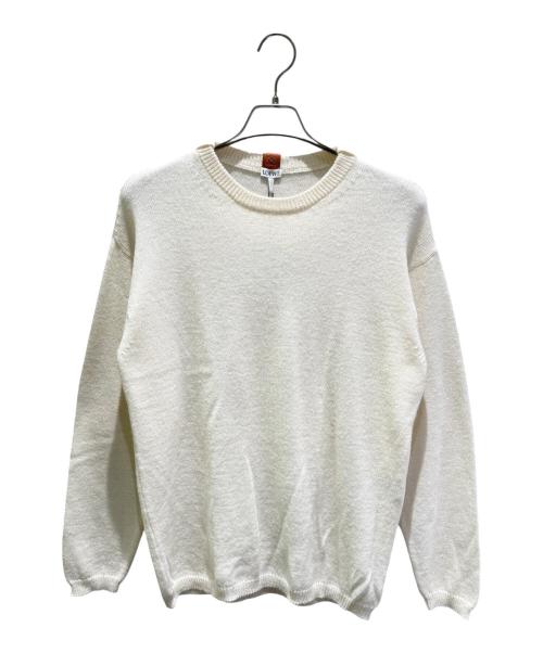 LOEWE（ロエベ）LOEWE (ロエベ) クルーネックニット ホワイト サイズ:Mの古着・服飾アイテム