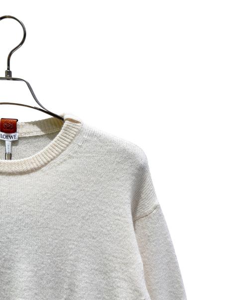 LOEWE（ロエベ）LOEWE (ロエベ) クルーネックニット ホワイト サイズ:Mの古着・服飾アイテム