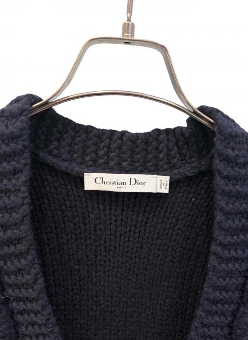 Christian Dior（クリスチャン ディオール）Christian Dior (クリスチャン ディオール) ケーブルニット ベスト ネイビー サイズ:38の古着・服飾アイテム