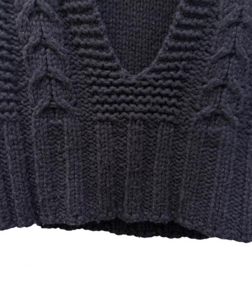 Christian Dior（クリスチャン ディオール）Christian Dior (クリスチャン ディオール) ケーブルニット ベスト ネイビー サイズ:38の古着・服飾アイテム