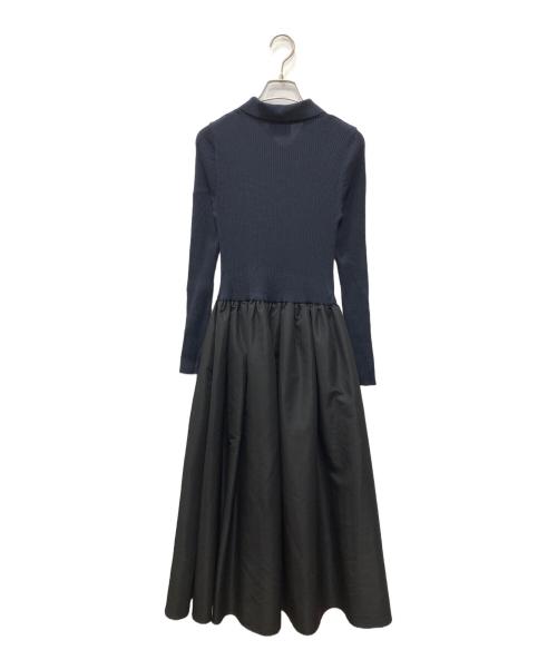 UNITED ARROWS（ユナイテッドアローズ）UNITED ARROWS (ユナイテッドアローズ) フィット＆フレア ポロワンピース ネイビー×ブラック サイズ:FREEの古着・服飾アイテム