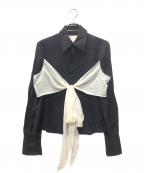 ORIMIオリミ）の古着「RIBBON SHIRT」｜ブラック