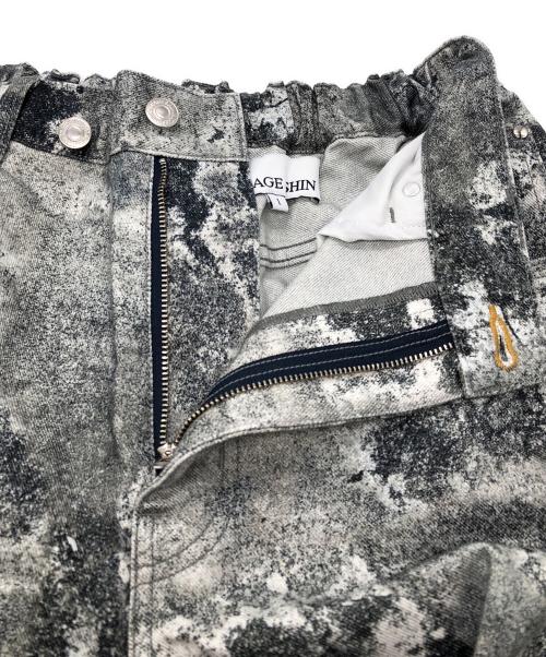MIKAGE SHIN（ミカゲ シン）MIKAGE SHIN (ミカゲ シン) Sabi Denim Pants/サビ デニム パンツ グレー×ホワイト サイズ:SIZE 1の古着・服飾アイテム