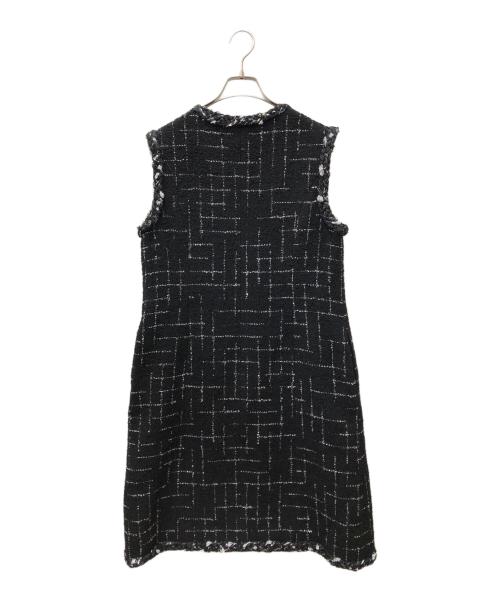 Rene（ルネ）Rene (ルネ) TISSUE ツイードノースリーブワンピース ブラック サイズ:SIZE 38の古着・服飾アイテム