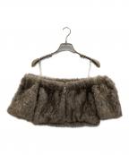 JOSE MOONジョゼムーン）の古着「FUR OFFSHOULDER TOPS」｜モカ