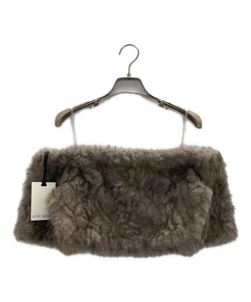 JOSE MOON（ジョゼムーン）JOSE MOON (ジョゼムーン) FUR OFFSHOULDER TOPS モカ サイズ:FREEの古着・服飾アイテム
