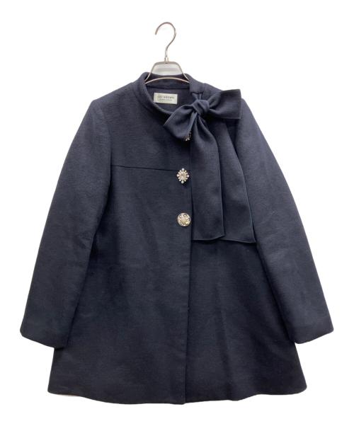 Lily Brown（リリーブラウン）Lily Brown (リリーブラウン) Aラインビジューリボンコート ネイビー サイズ:1の古着・服飾アイテム