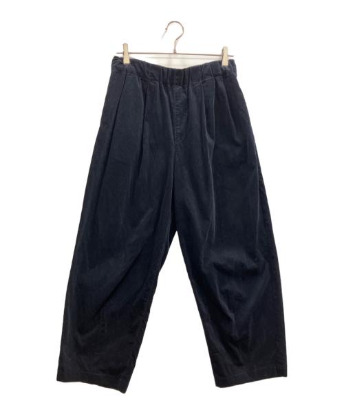 HUIS（ハウス）HUIS (ハウス) 極細畝コーデュロイワイドパンツ ネイビー サイズ:Freeの古着・服飾アイテム