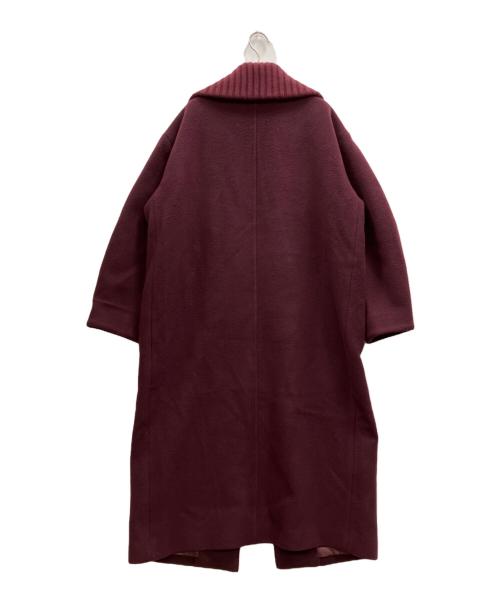 CLANE（クラネ）CLANE (クラネ) RIB COLLAR WOOL LONG COAT ボルドー サイズ:2の古着・服飾アイテム