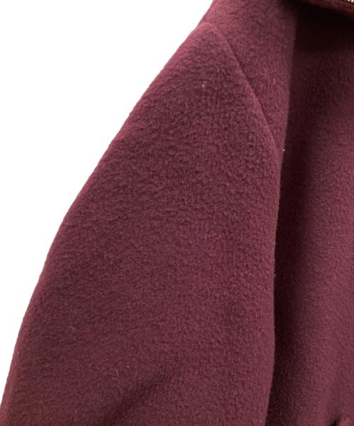CLANE（クラネ）CLANE (クラネ) RIB COLLAR WOOL LONG COAT ボルドー サイズ:2の古着・服飾アイテム