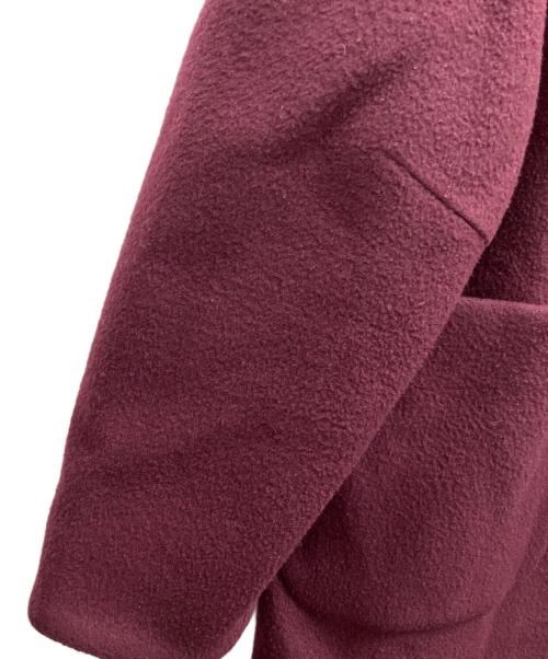 CLANE（クラネ）CLANE (クラネ) RIB COLLAR WOOL LONG COAT ボルドー サイズ:2の古着・服飾アイテム