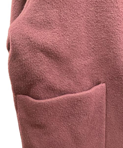 CLANE（クラネ）CLANE (クラネ) RIB COLLAR WOOL LONG COAT ボルドー サイズ:2の古着・服飾アイテム
