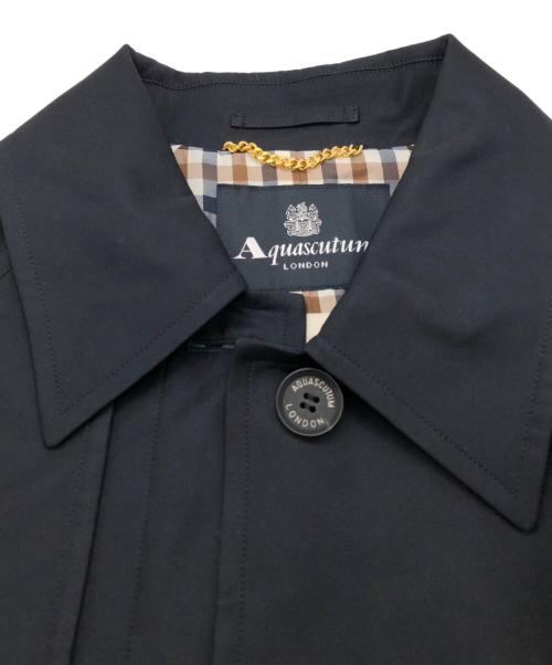 Aquascutum（アクアスキュータム）Aquascutum (アクアスキュータム) journal standard L'essage (ジャーナルスタンダード レサージュ) 別注ステンカラーコート ネイビー サイズ:SIZE 38の古着・服飾アイテム