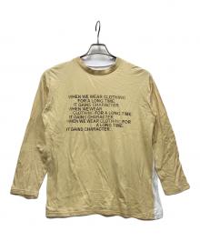 UNIVERSAL OVERALL×Curensology（ユニバーサルオーバーオール×カレンソロジー）の古着「別注シアーロングスリーブTシャツ」｜ベージュ