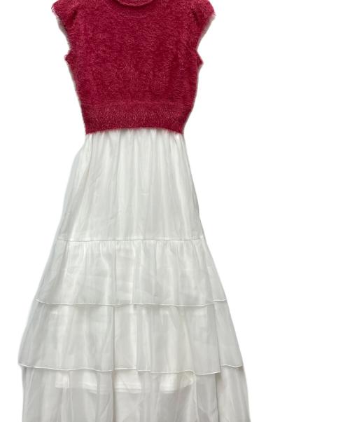 Snidel（スナイデル）Snidel (スナイデル) ニットドッキングティアードワンピース ピンクの古着・服飾アイテム