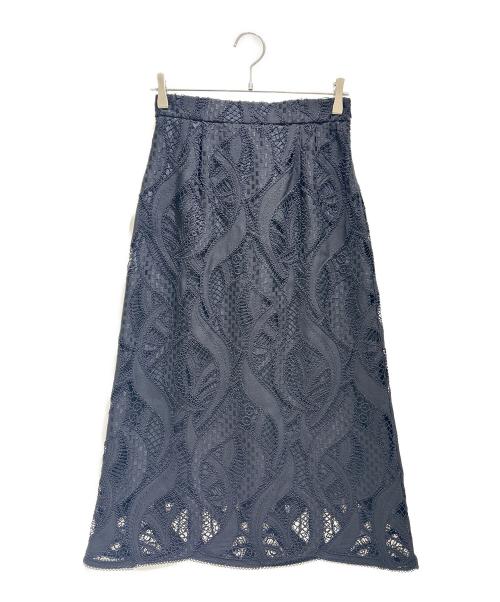 ANAYI（アナイ）ANAYI (アナイ) リーフコード刺繍 Iライン スカート/10261111120 ブラック サイズ:36の古着・服飾アイテム