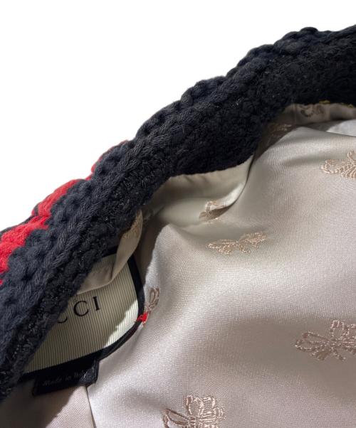GUCCI（グッチ）GUCCI (グッチ) ノーカラーツイードジャケット/410132 ネイビー サイズ:40の古着・服飾アイテム
