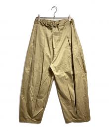 sage'NATION（セイジネーション）の古着「BOX PLEATS TROUSER/ボックスプリーツトラウザー」｜ベージュ