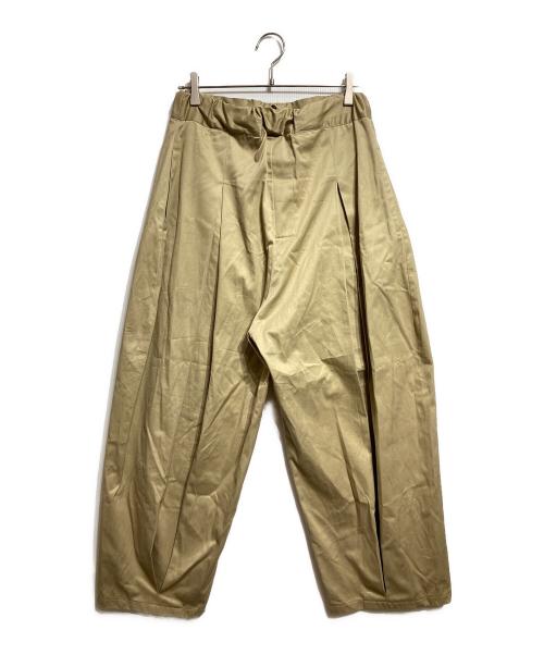 sage'NATION（セイジネーション）sage'NATION (セイジネーション) BOX PLEATS TROUSER/ボックスプリーツトラウザー ベージュ サイズ:M/Lの古着・服飾アイテム