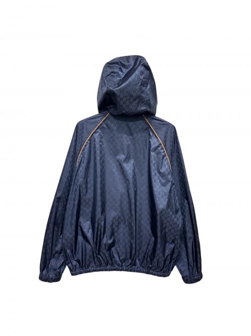 GUCCI（グッチ）GUCCI (グッチ) テクニカル GG フード ジャケット ネイビー サイズ:48の古着・服飾アイテム