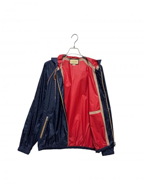 GUCCI（グッチ）GUCCI (グッチ) テクニカル GG フード ジャケット ネイビー サイズ:48の古着・服飾アイテム