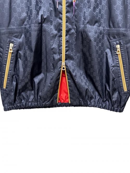 GUCCI（グッチ）GUCCI (グッチ) テクニカル GG フード ジャケット ネイビー サイズ:48の古着・服飾アイテム