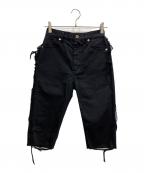 Mediamミディアム）の古着「Frayed pants」｜ブラック