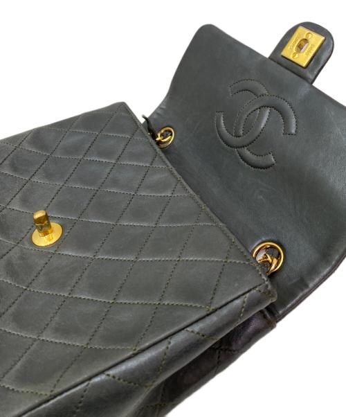 CHANEL（シャネル）CHANEL (シャネル) シングルフラップ マトラッセ 20 カーキグレー サイズ:20の古着・服飾アイテム