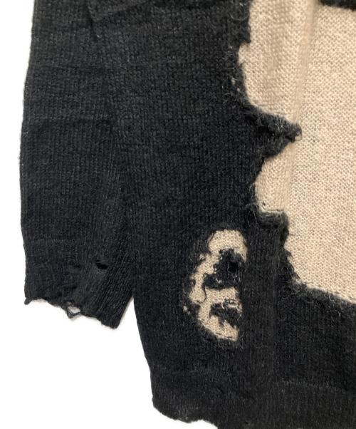 MM6 Maison Margiela（エムエムシックスメゾンマルジェラ）MM6 Maison Margiela (エムエムシックスメゾンマルジェラ) モヘア混ディストロイド・セーター ブラック サイズ:Mの古着・服飾アイテム