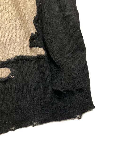 MM6 Maison Margiela（エムエムシックスメゾンマルジェラ）MM6 Maison Margiela (エムエムシックスメゾンマルジェラ) モヘア混ディストロイド・セーター ブラック サイズ:Mの古着・服飾アイテム