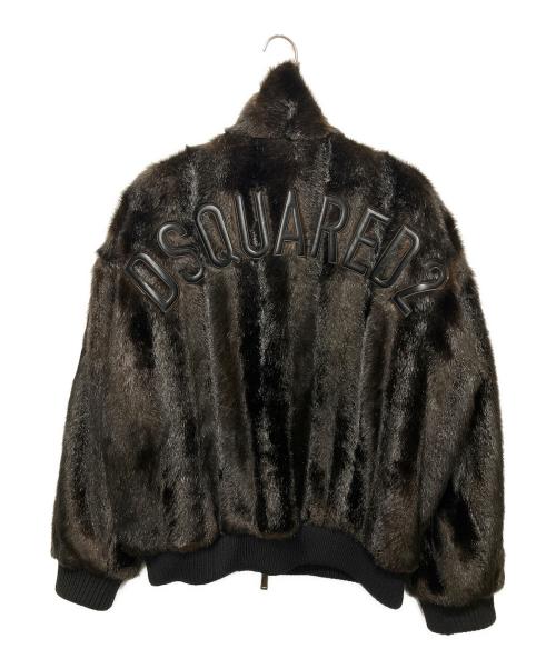 DSQUARED2（ディースクエアード）DSQUARED2 (ディースクエアード) ファー ボンバー ジャケット ブラウン サイズ:48の古着・服飾アイテム