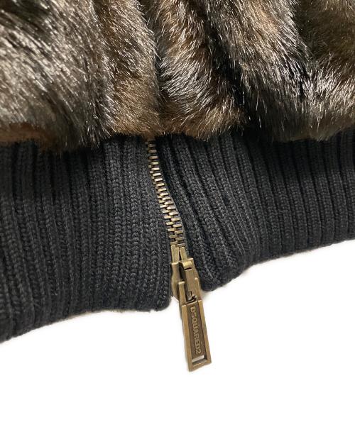 DSQUARED2（ディースクエアード）DSQUARED2 (ディースクエアード) ファー ボンバー ジャケット ブラウン サイズ:48の古着・服飾アイテム