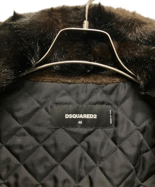 DSQUARED2（ディースクエアード）DSQUARED2 (ディースクエアード) ファー ボンバー ジャケット ブラウン サイズ:48の古着・服飾アイテム