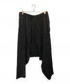 Yohji Yamamoto pour hommeヨウジヤマモト プールオム）の古着「WOOL GABARDINE SAROUEL PANTS」｜ブラック