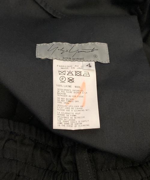 Yohji Yamamoto pour homme（ヨウジヤマモト プールオム）Yohji Yamamoto pour homme (ヨウジヤマモト プールオム) WOOL GABARDINE SAROUEL PANTS ブラック サイズ:4の古着・服飾アイテム