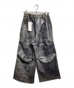 SUBLATIONSサブレーションズ）の古着「CRACKING COATED MILITARY PANTS/クラッキングコーティングミリタリーパンツ」｜ブラック