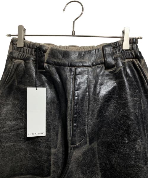 SUBLATIONS（サブレーションズ）SUBLATIONS (サブレーションズ) CRACKING COATED MILITARY PANTS/クラッキングコーティングミリタリーパンツ ブラックの古着・服飾アイテム