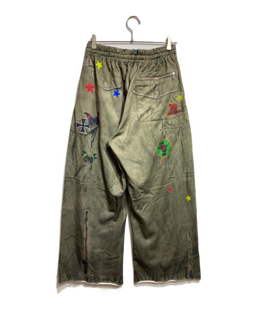 TOY DEVIL（トイデビル）TOY DEVIL (トイデビル) TRANSFER PRINT SWEAT PANTS/転写プリントスウェットパンツ オリーブ サイズ:1の古着・服飾アイテム