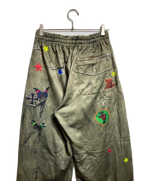 TOY DEVIL（トイデビル）TOY DEVIL (トイデビル) TRANSFER PRINT SWEAT PANTS/転写プリントスウェットパンツ オリーブ サイズ:1の古着・服飾アイテム