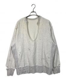 ANCELLM（アンセルム）の古着「CRASH CREWNECK SWEAT SHIRT  クラッシュ加工スウェット」｜グレー